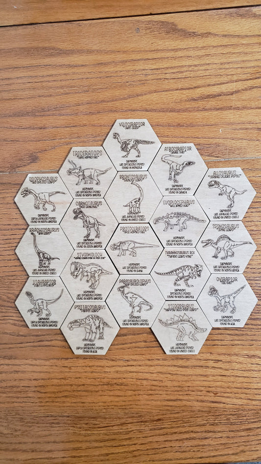 Set of 18 Dinosaur Tokens