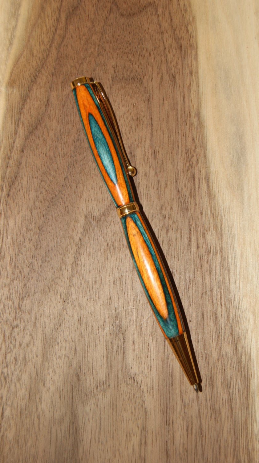 Orange & Blue Slimline Twist Pen