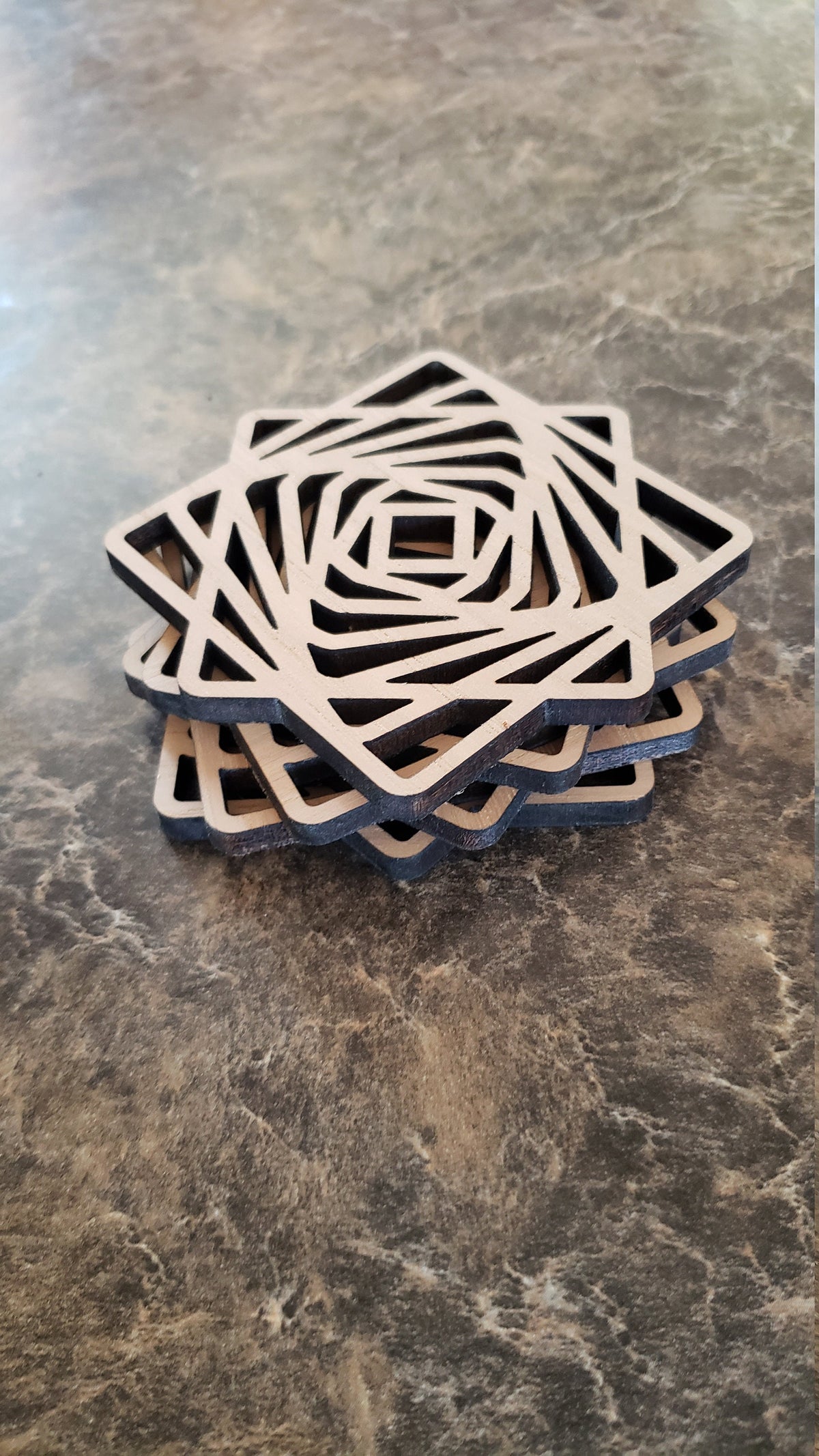 Hickory Wood Coaster Set of 4