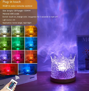 LED Water Ripple Projection Lamp with RGB Dimming - Bwrink’s Got Wood
