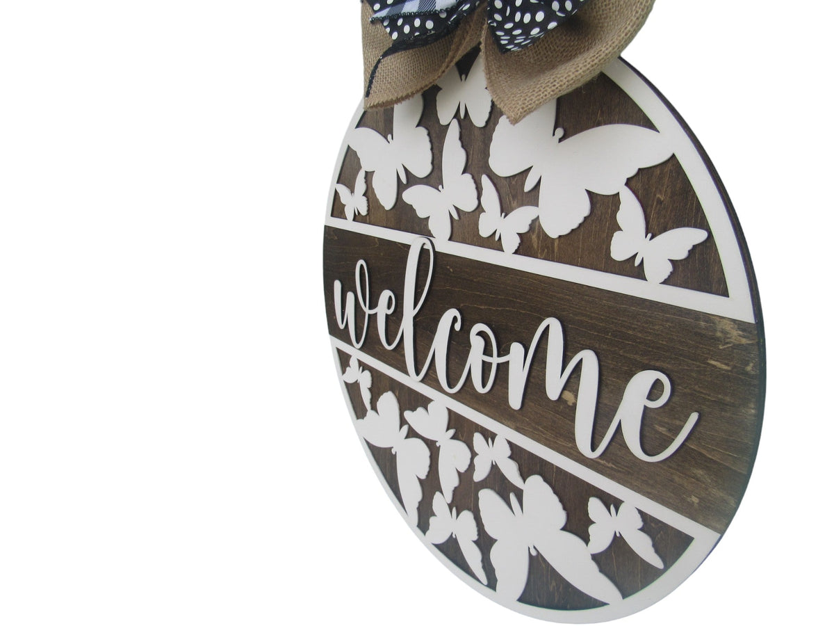 Butterfly Door Hanger Welcome Sign